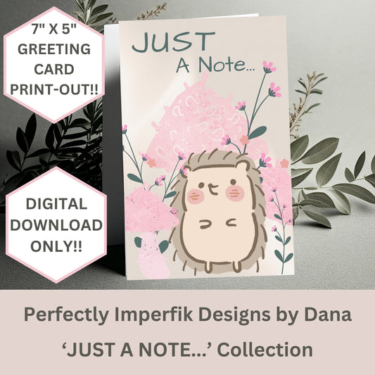 Just A Note 7X5 Inch Note Card Download Printable Stationary