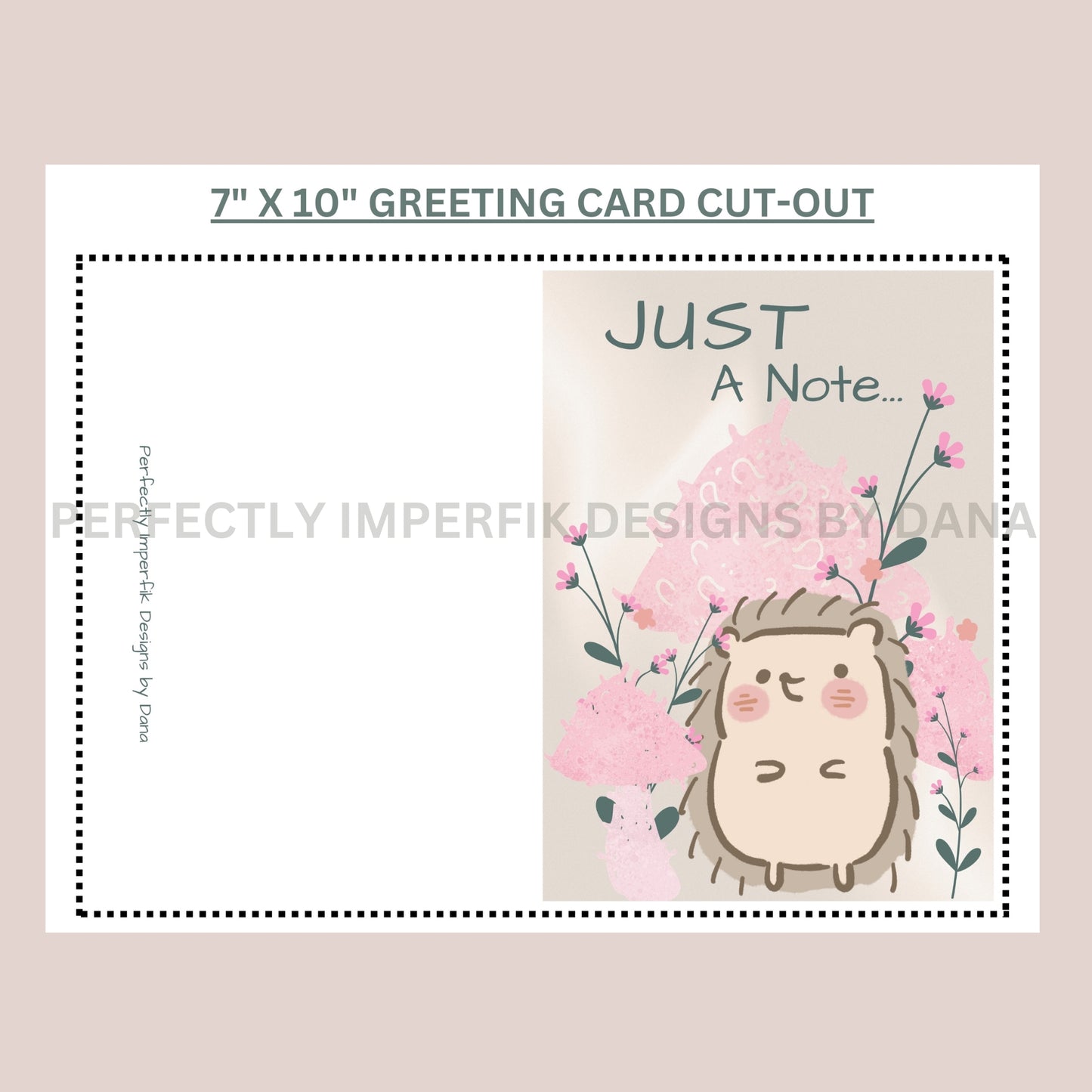 Just A Note 7X5 Inch Note Card Download Printable Stationary