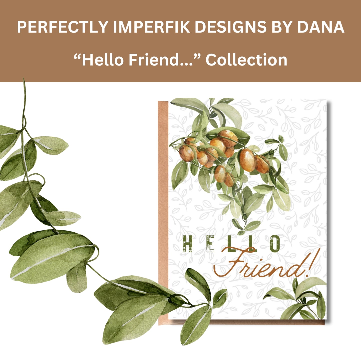 Digital 'Hello Friend' Greeting Card Download Print Cut & Fold 5x7